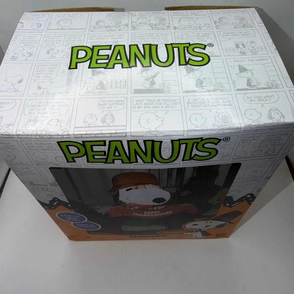 Peanuts 3.5ft Snoopy Scarecrow Thanksgiving Airblown Inflatable TESTED 7 WORKING